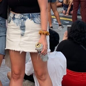 Abercrombie White Wash Denim Skirt